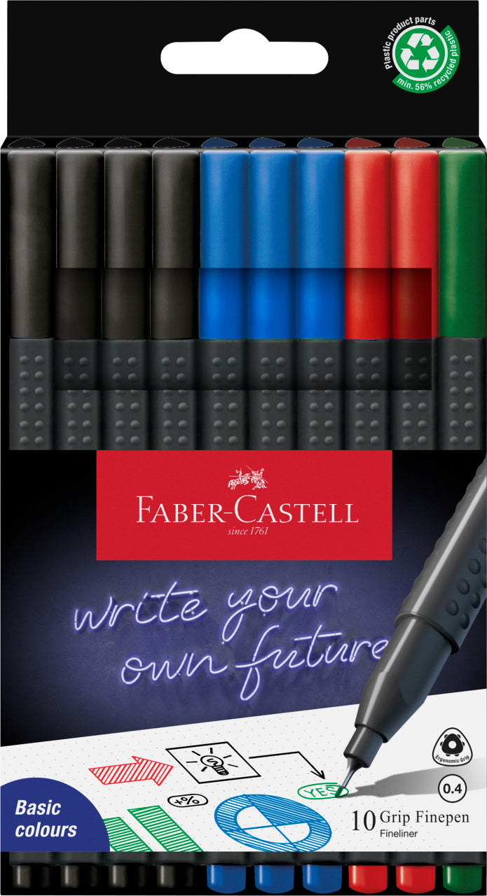 LINER 0.4MM SET 10 OFFICE A,N,R,V GRIP FABER-CASTELL LINER 0.4MM SET 10 OFFICE A,N,R,V GRIP FABER-CASTELL